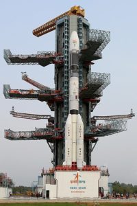 India's GEOSYNCHRONOUS SATELLITE LAUNCH VEHICLE on the pad