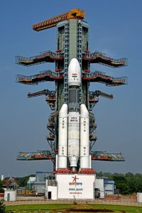 India's GSLV MK-III launch vehicle on the pad