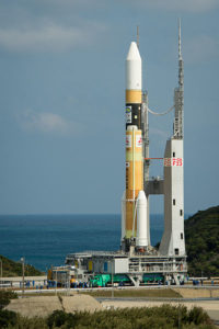 Japan's H-IIA launch vehicle on the pad