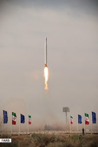 Iranian launch vehicle Qased taking off